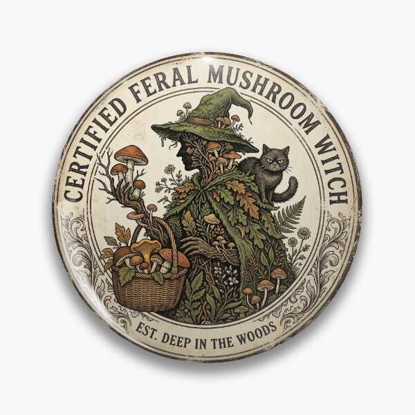 Item preview, Certified Feral Mushroom Witch T-Shirt | Cottage Witch Forager Gift | Botanical Vintage Tee designed and sold by Egyptian king ⭐⭐⭐⭐⭐.