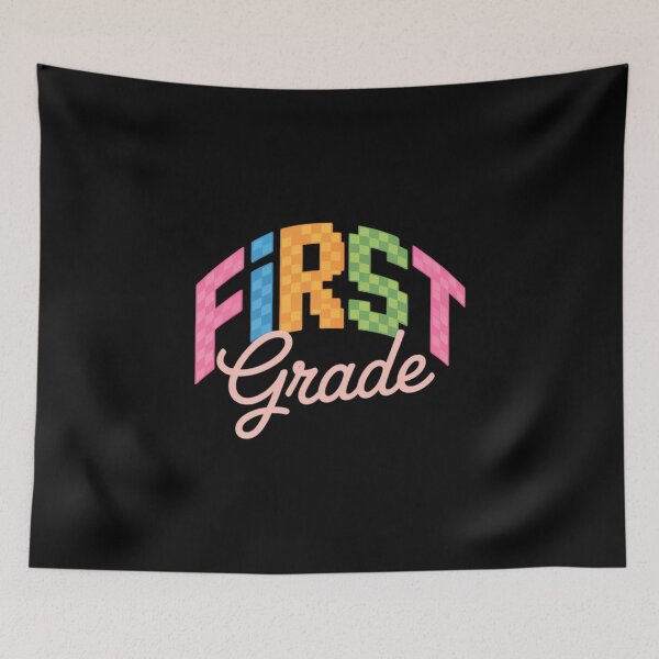 Item preview, Back to School Neon Checkered First Grade, Colorful Teacher designed and sold by FaithAbbott.