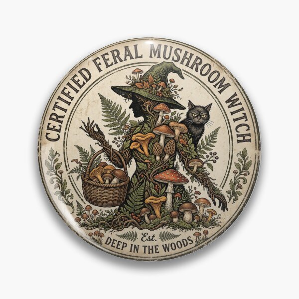 Item preview, Certified Feral Mushroom Witch T-Shirt | Cottage Witch Forager Gift | Botanical Vintage Tee designed and sold by Egyptian king ⭐⭐⭐⭐⭐.