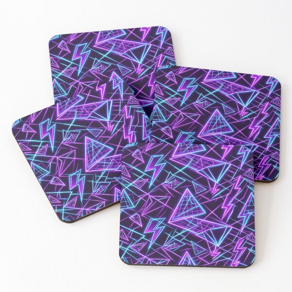 Item preview, Neon Purple And Cyan Blue Art Geometric Arches Retro Mid-Century Pattern designed and sold by byvarol.