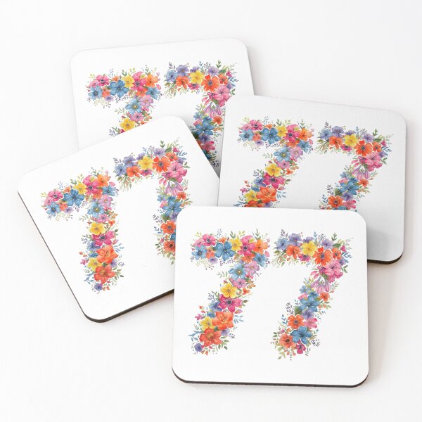 Artikelvorschau, Aquarellblumen zum 77. Geburtstag. entworfen und verkauft von uunaa.