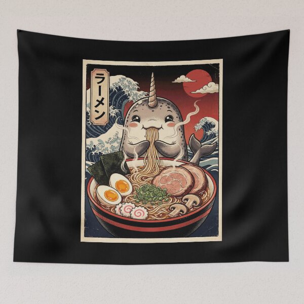 Item preview, Vintage Narwhal Ramen Japanese Kawaii Anime Animal Lover designed and sold by TerryConnells.