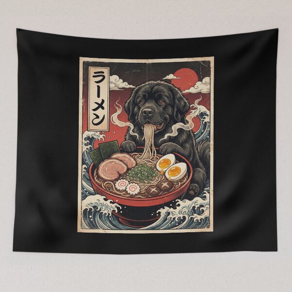 Item preview, Vintage Newfoundland Ramen Japanese Kawaii Anime Dog Lover designed and sold by TerryConnells.
