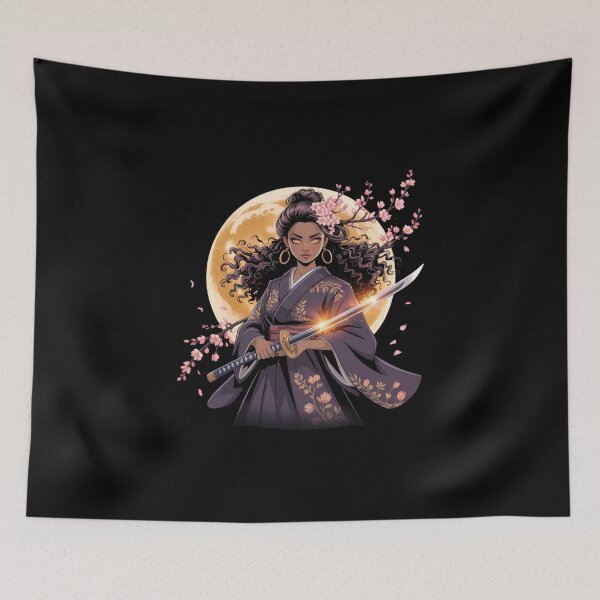 Item preview, Black Woman Japanese Girl Black Cat Women designed and sold by FaithAbbott.