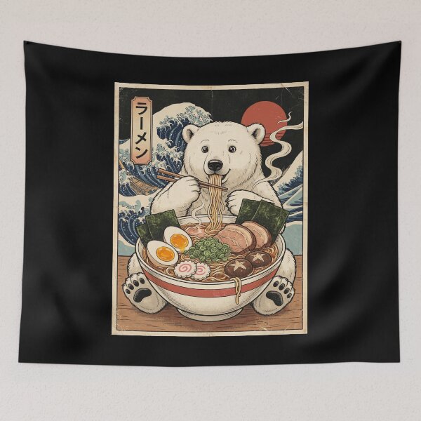 Item preview, Vintage Polar Bear Ramen Japanese Kawaii Anime Animal Lover designed and sold by TerryConnells.
