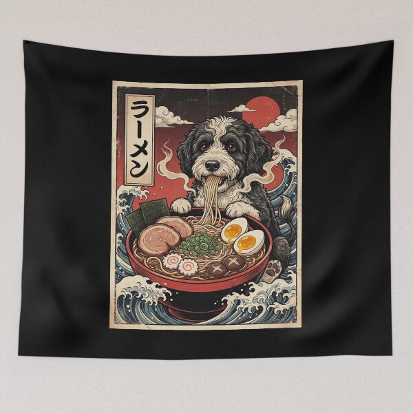 Item preview, Vintage Portuguese Water Dog Ramen Japanese Kawaii Anime Dog Lover designed and sold by TerryConnells.