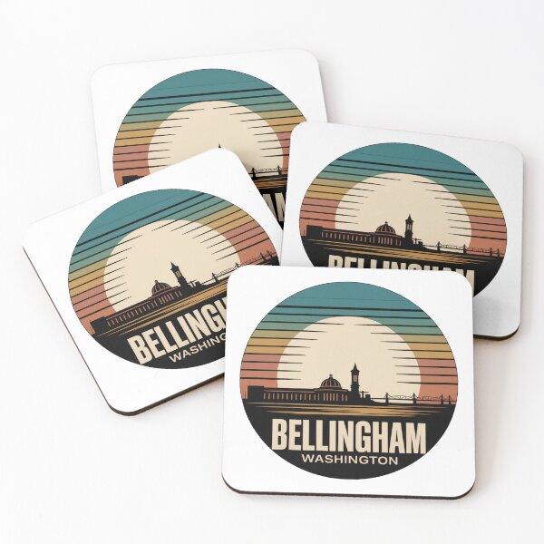 Item preview, Bellingham Washington: Teal Orange Red Sunset Badge designed and sold by CircinusStore.