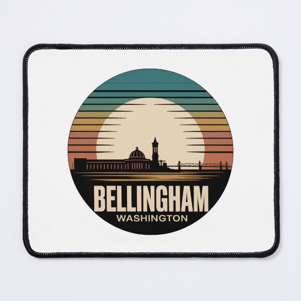 Item preview, Bellingham Washington: Teal Orange Red Sunset Badge designed and sold by CircinusStore.