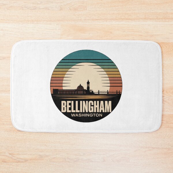 Item preview, Bellingham Washington: Teal Orange Red Sunset Badge designed and sold by CircinusStore.