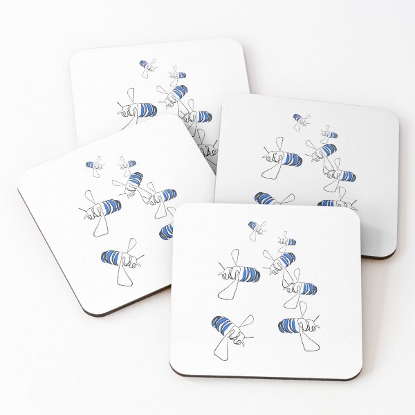 Item preview, Blue banded bees digital illustration designed and sold by Gayle  Newcombe.