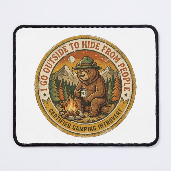 Item preview, Camping Introvert Bear T-Shirt | I Go Outside To Hide From People | Funny Hiking Gift designed and sold by Egyptian king ⭐⭐⭐⭐⭐.
