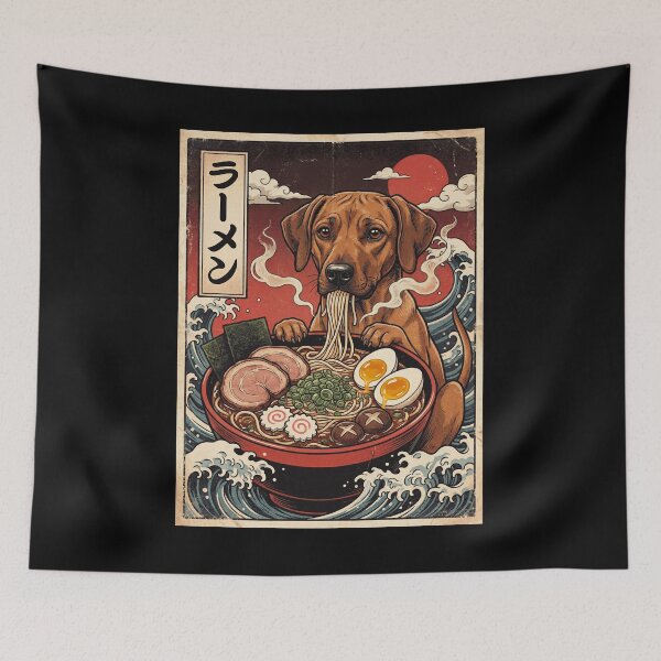 Item preview, Vintage Rhodesian Ridgeback Ramen Japanese Kawaii Anime Dog Lover designed and sold by TerryConnells.