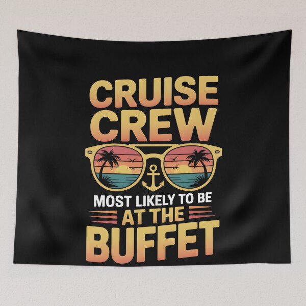 Item preview, Cruise Crew Most Likely to Be at the Buffet – Funny Vacation Shirt for Foodie Travelers designed and sold by THREE LITTLE BEANS.