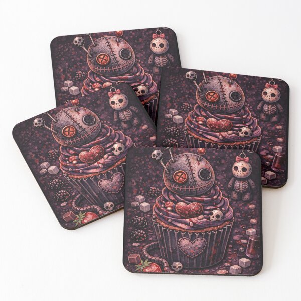 Item preview, Gothic Voodoo Cupcake – Bloody Sweet Dreams, Dark Cute Illustration, Skull & Voodoo Doll designed and sold by ABsoluzen.