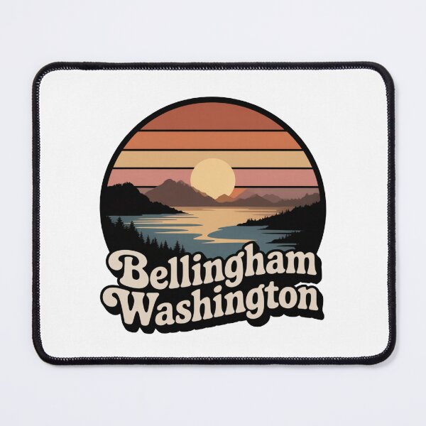 Item preview, Bellingham Washington: Retro Mountain Sunset Badge designed and sold by CircinusStore.