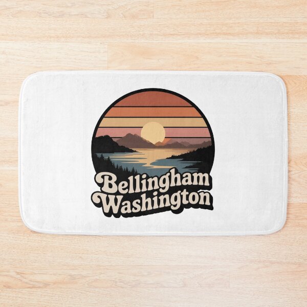 Item preview, Bellingham Washington: Retro Mountain Sunset Badge designed and sold by CircinusStore.