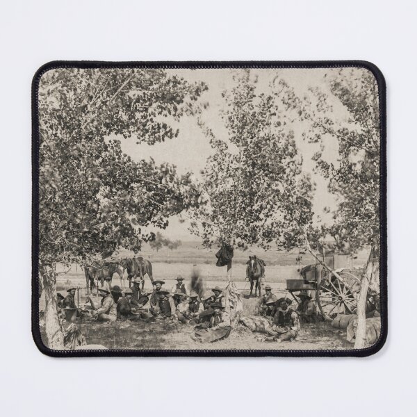 Item preview, Cowboys Camp Dinner Scene 1887 Vintage Western Photo designed and sold by TheSoulOfArt.