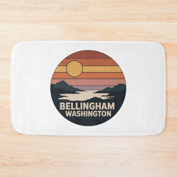 Item preview, Bellingham Washington: Retro Sunset Mountain Badge designed and sold by CircinusStore.