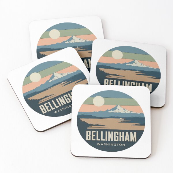 Artikelvorschau, Bellingham, Washington: Retro-Berglandschaft-Abzeichen entworfen und verkauft von CircinusStore.