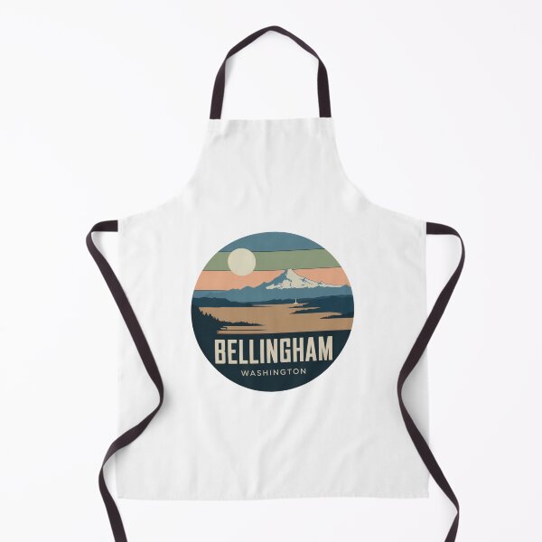 Item preview, Bellingham Washington: Retro Mountain Landscape Badge designed and sold by CircinusStore.