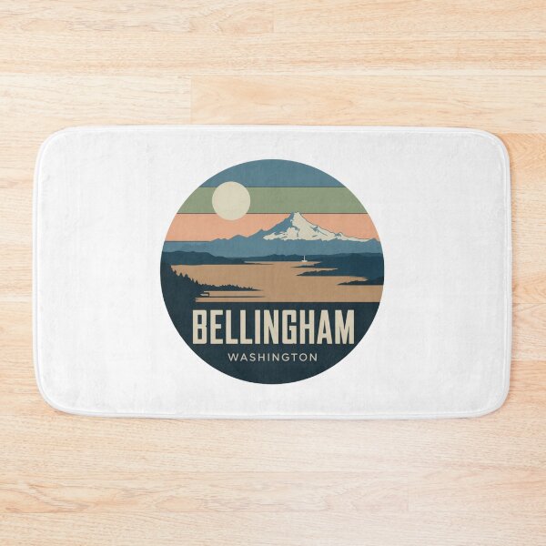 Item preview, Bellingham Washington: Retro Mountain Landscape Badge designed and sold by CircinusStore.