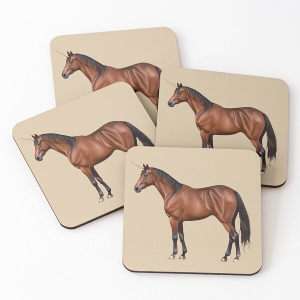 Item preview, Magical realistic unicorn, standing bay brown designed and sold by HA-Design-Kunst.