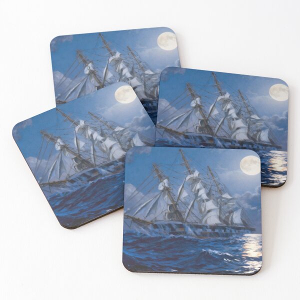 Item preview, Wavertree sailing under a full moon designed and sold by Mackenzie Moulton International Artist .
