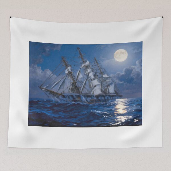 Item preview, Wavertree sailing under a full moon designed and sold by Mackenzie Moulton International Artist .
