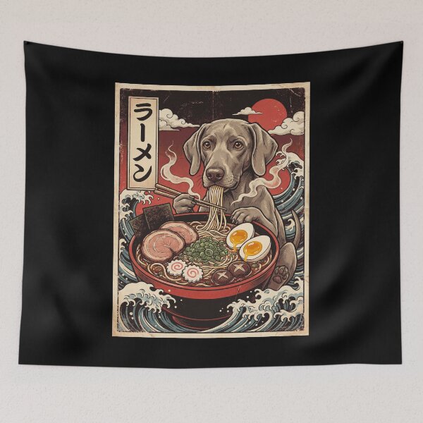 Item preview, Vintage Weimaraner Ramen Japanese Kawaii Anime Dog Lover designed and sold by TerryConnells.