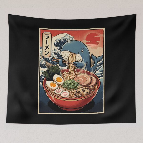 Item preview, Vintage Whale Ramen Japanese Kawaii Anime Animal Lover designed and sold by TerryConnells.