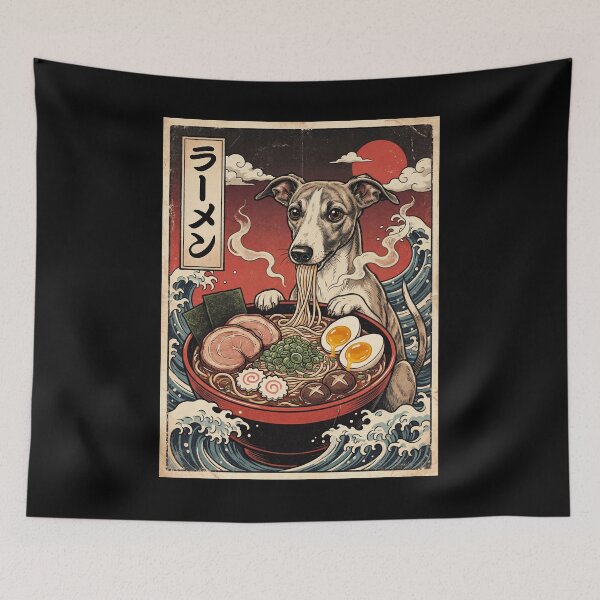 Item preview, Vintage Whippet Ramen Japanese Kawaii Anime Dog Lover designed and sold by TerryConnells.