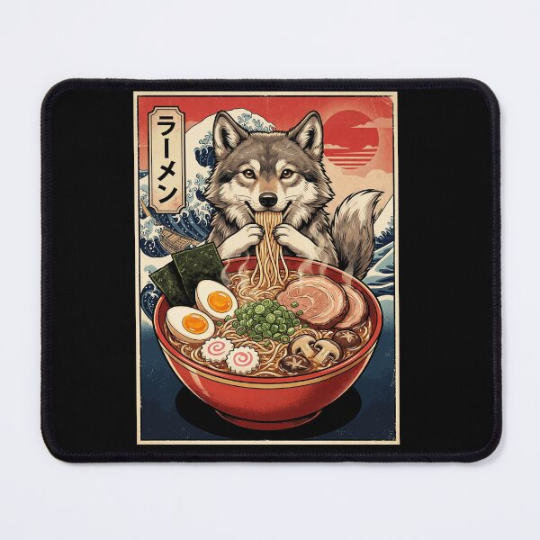 Item preview, Vintage Wolf Ramen Japanese Kawaii Anime Animal Lover designed and sold by TerryConnells.