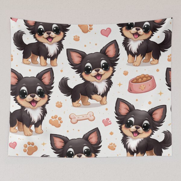 Item preview, Long haired chihuahua pattern designed and sold by RiaBubble.
