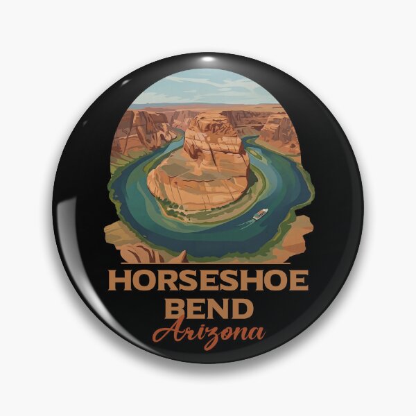 Item preview, Horseshoe Bend Arizona River Canyon Vintage Travel Art designed and sold by LinaValearte.