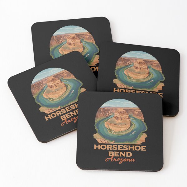 Item preview, Horseshoe Bend Arizona River Canyon Vintage Travel Art designed and sold by LinaValearte.