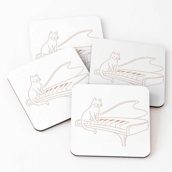 Item preview, Minimalist Cat Piano Line Art Cozy Music Lover Gift designed and sold by BlairWynne.