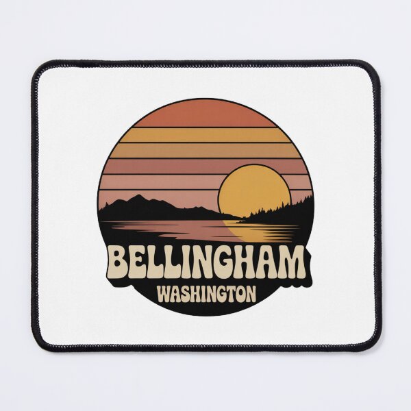 Artikelvorschau, Bellingham, Washington: Abzeichen für warme Sonnenuntergangslandschaft entworfen und verkauft von CircinusStore.