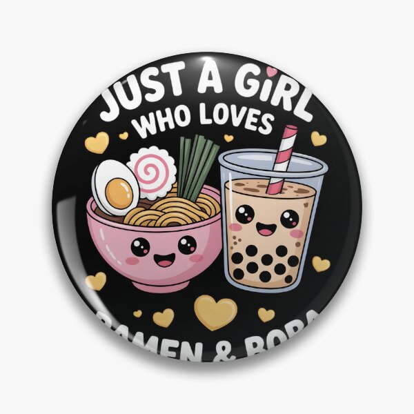 Item preview, Just A Girl Who Loves Ramen And Boba Bubble Tea Japanese T-Shirt, ramen lover tee, boba tea shirt, japanese ramen shirt, bubble tea designed and sold by THREE LITTLE BEANS.