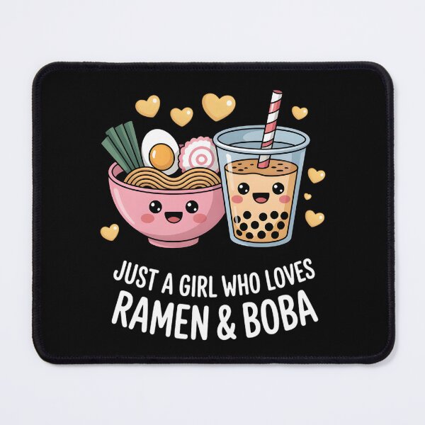 Item preview, Just A Girl Who Loves Ramen And Boba Bubble Tea Japanese T-Shirt, ramen lover tee, boba tea shirt, japanese ramen shirt, bubble tea designed and sold by THREE LITTLE BEANS.