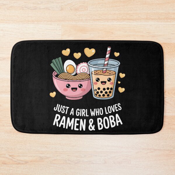 Item preview, Just A Girl Who Loves Ramen And Boba Bubble Tea Japanese T-Shirt, ramen lover tee, boba tea shirt, japanese ramen shirt, bubble tea designed and sold by THREE LITTLE BEANS.