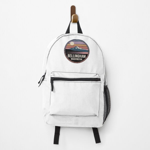 Item preview, Bellingham Washington: Retro Colorful Mountain Sunset Badge designed and sold by CircinusStore.
