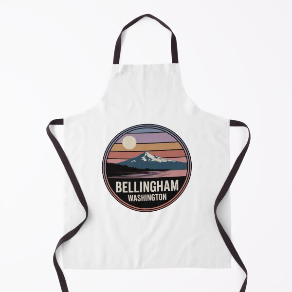 Item preview, Bellingham Washington: Retro Colorful Mountain Sunset Badge designed and sold by CircinusStore.