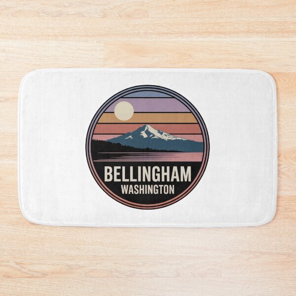 Item preview, Bellingham Washington: Retro Colorful Mountain Sunset Badge designed and sold by CircinusStore.