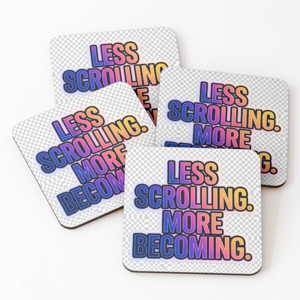 Item preview, Vibrant "Less Scrolling. More Becoming." Gen-Z Aesthetic Typography Sticke designed and sold by IconicDesignsXd.