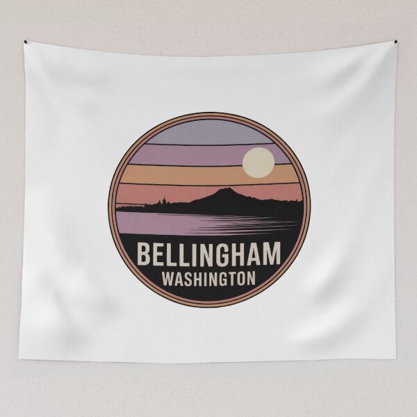 Item preview, Bellingham Washington: Colorful Mountain Sunset Badge designed and sold by CircinusStore.