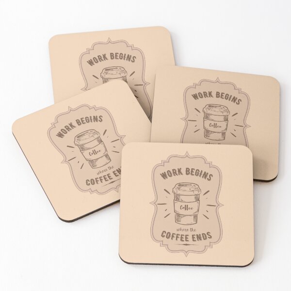 Item preview, Vintage Coffee Quote Work Begins Where Coffee Ends designed and sold by DesignsVault.