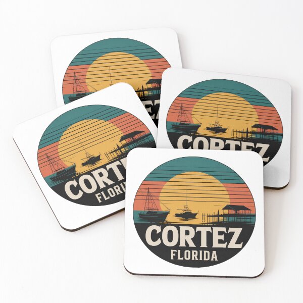 Item preview, Cortez Florida: Retro Boats Sunset Badge designed and sold by CircinusStore.