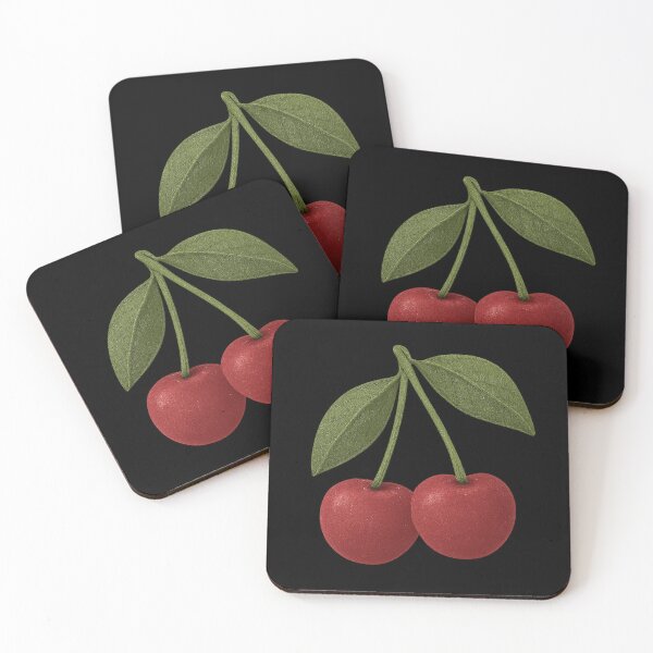 Item preview, Minimalist Red Cherries Illustration with Leaves designed and sold by myforestfog.