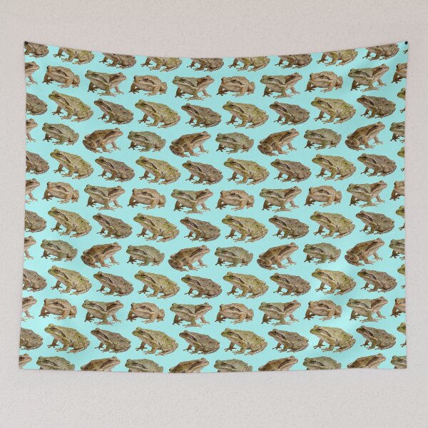 Item preview, large frogs boing boing on blue designed and sold by TerenceLacey.