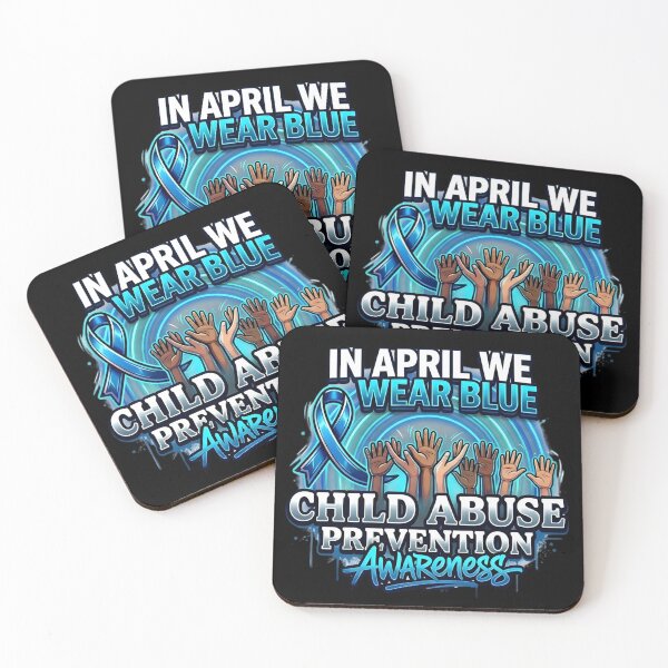 Item preview, In April We Wear Blue Child Abuse Awareness Rainbow  designed and sold by THREE LITTLE BEANS.
